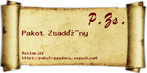 Pakot Zsadány névjegykártya
